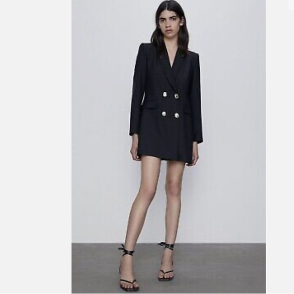 ZARA BLACK FROCK COAT SIZE SMALL - Picture 3 of 9